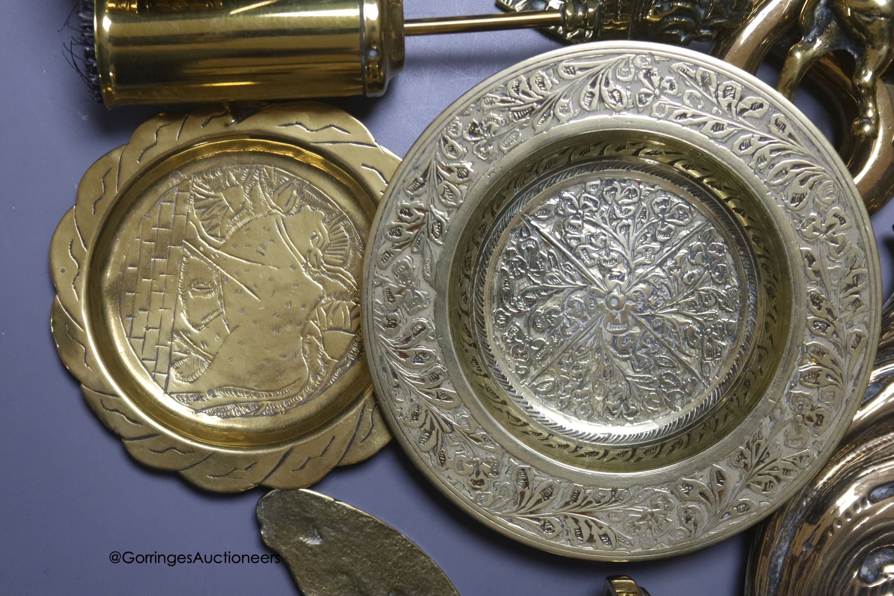 A group of Victorian and later brassware